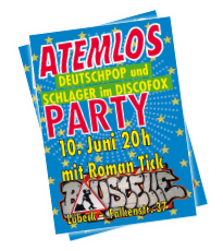 Nächstes Event: 2023-06-10 , Atemlos Party